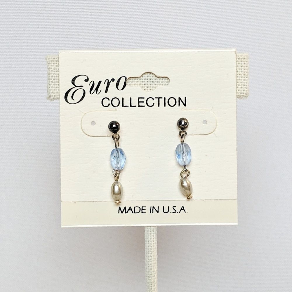 💢3 for $25💢 Euro Collection Blue & Gold Earrings